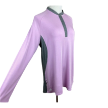 Adidas Golf Shirt Womens XL Purple Gray Long Sleeve Stretch Active Perfo... - £15.66 GBP