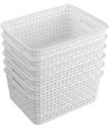 White Storage Plastic Baskets In A 6-Pack From Annkkyus, A Plastic Weave... - $30.95