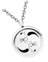 Aromatherapy Essential Oil Diffuser Necklace Lovely Cat - $53.35