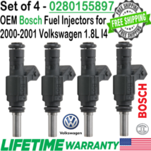 OEM Bosch x4 Fuel Injectors for 2000-2001 Volkswagen Golf &amp; Jetta 1.8L I4 TURBO - £67.82 GBP