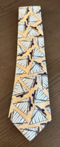 Burberry Men’s Yellow Cream and White Sail Boats Yachting Nautical  Tie - $60.57