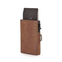 Real Cow Genuine Leather Men Wallets Rfid Slim Thin Smart Card Holder Wallets Po - £87.44 GBP