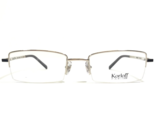 Korloff Eyeglasses Frames K005.005 Blue Silver Rectangular Half Rim 50-1... - $186.63