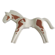 Playmobil Plastic Western Pinto Horse Figure 3801 1974 Geobra 3" Tall Poseable - $14.93