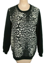 Sweatshirt Top Animal Print Long Sleeve STYESTALKER Women Sz LG - $14.84