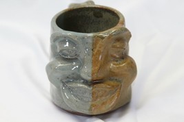 Chris Jones Pottery Stoneware Mug Two Tone Face 2002 - £23.43 GBP