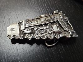 Bergamot Brass Works Belt Buckle Vintage 70s Steam Engine Locomotive Tra... - $37.62