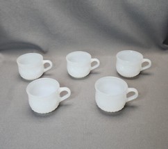 Vintage Jeannette Della Robbia Fruit Fruits Coffee Tea Cups Milk Glass Set of 5 - $12.67