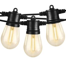 Outdoor String Lights, 48Ft Patio Lights With 16 Led Shatterproof Bulbs ... - $67.99