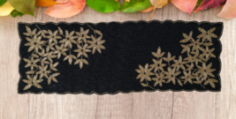 Beaded Table Runner Black And Gold Floral Table Runner Luxury Tableware 13X36 In - £55.31 GBP