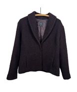 EILEEN FISHER Textured Boiled Wool Blend Shawl Collar Jacket Brown Size L - $54.00
