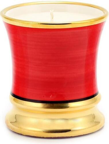 Cup Candle DELUXE PRECIOUS COLORIS ROSSO Deruta Majolica Soy Wax Pure Gold Rim - £111.11 GBP