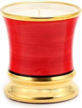 Cup Candle Deluxe Precious Coloris Rosso Deruta Majolica Soy Wax Pure Gold Rim - $139.00