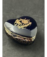 Vintage Limoges France Porcelain Heart ❤️ Trinket Box Cobalt Blue 24k Go... - $1,126.34 MXN