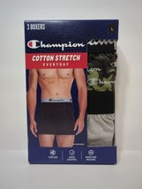 Champion Boxer Briefs 3-Pairs Men Every Day Cotton Stretch Wicking 3 pack L Camo - £19.63 GBP
