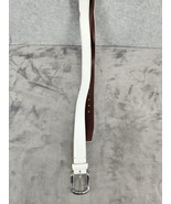 Vintage Daniel Cremieuxn White Leather Silver Buckle Belt Size 44/110 - £15.76 GBP