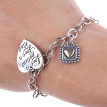 6&quot; James Avery Sterling charm bracelet California, Sterling and bronze heart, an - £131.37 GBP
