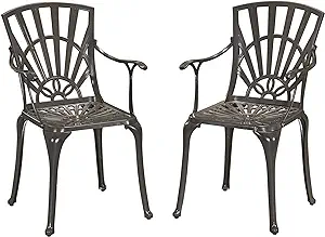 Outdoor Chair Pair, Khaki Gray - $350.99