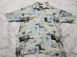 Marc Edwards Hawaiian Abstract All-Over Button Down XL Shirt Rayon Pocke... - $5.02