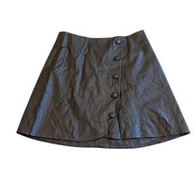 Zara Faux Leather Brown Skirt Asymmetrical Vegan Button-Down Size Small NWT - $48.38