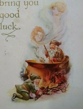 Fantasy Halloween Postcard Gnomes Ghost Spirits Arise Gibson 1913 Brooklyn NY - £57.86 GBP