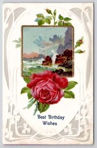 Birthday Wishes Red Rose To Reynold Family Abbottstown PA Postcard D38 - £3.05 GBP