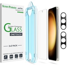 amFilm [2+2 Pack OneTouch Tempered Glass Screen Protector for Samsung Ga... - £14.94 GBP