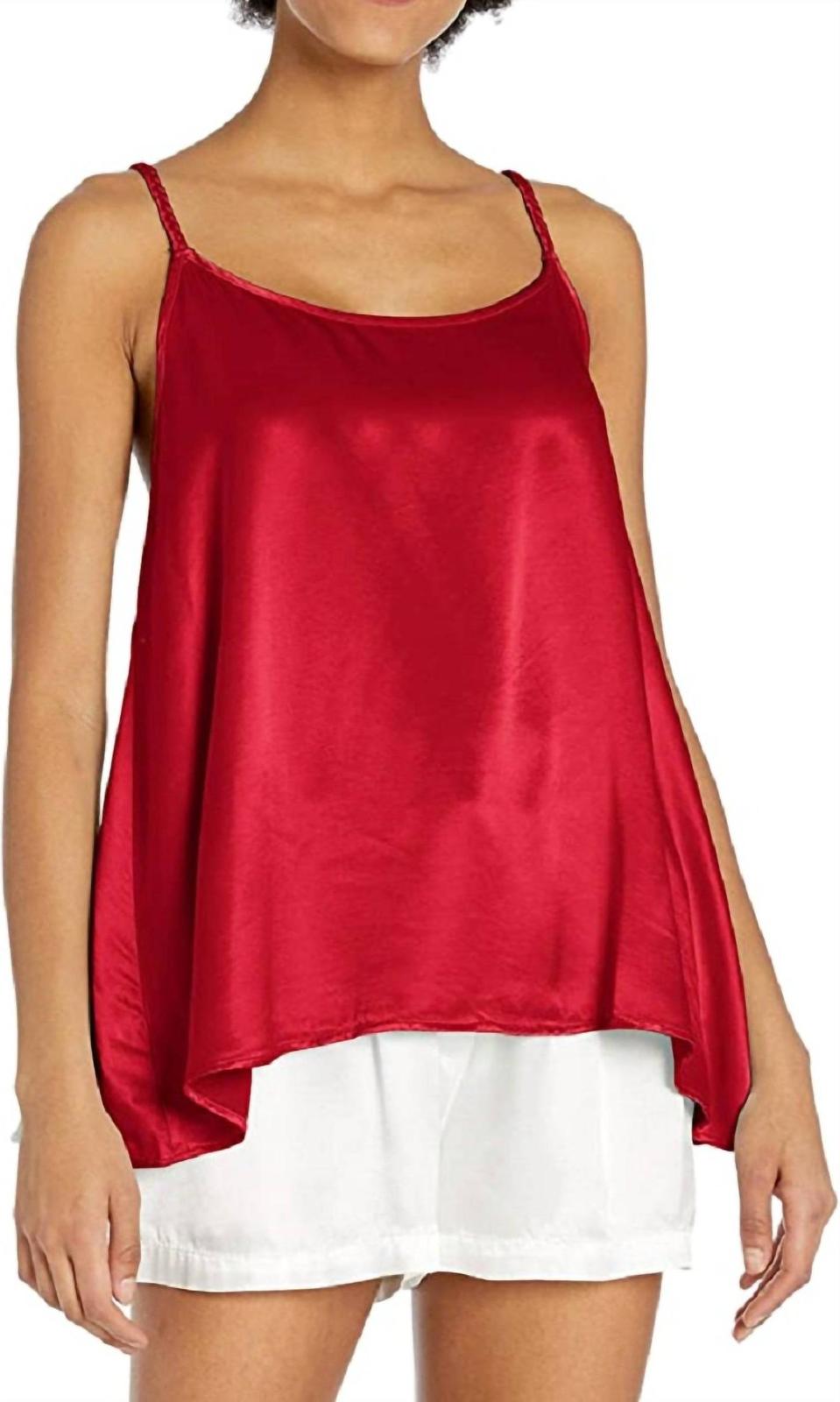 Pj Harlow Daisy Satin Tank With Braided Straps &amp; Elastic Back Size XL - $37.62