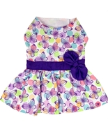 Lavender Butterflies and Pastel Polka Dots Dress with Matching Leash Siz... - $556.74 MXN
