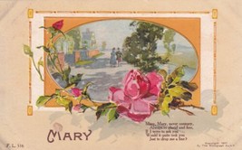 Name Card Mary Never Contrary 1907 Rotograph Postcard B29 - $2.99