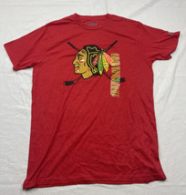 Chicago Blackhawks Mens T-Shirt Champion Red Short Sleeve Hockey NHL M - £11.65 GBP