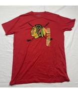 Chicago Blackhawks Mens T-Shirt Champion Red Short Sleeve Hockey NHL M - £11.66 GBP