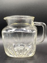 Square Glass Pitcher clear Starburst &amp; Star on bottom MCM &#39;50s Federal G... - $23.33
