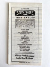 1966 Chicago South Shore Line South Bend Railroad Passenger Train Time T... - $14.95