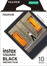 Black Instax Sq\. Film From Fujifilm, 10 Exposures. - £30.20 GBP