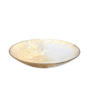 CLASSIC TOUCH 12&quot; Smoked Glass Bowl with Scattered Gold Tone Design NEW - £27.96 GBP