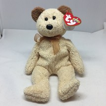 Ty Beanie Baby Huggy Bear Tan Plush Stuffed Animal Retired W Tag August 20 2000 - £15.92 GBP