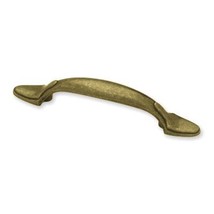 P40051C-AE 3&quot; Decorative Edge Spoon Foot Antique English Brass Drawer Pull - £9.37 GBP