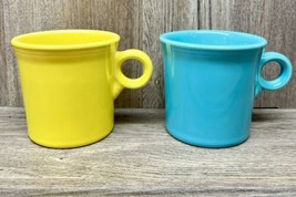Set of 2 Fiesta Ware Coffee Mugs Ring Handle Homer Laughlin HLC USA Cups - £8.53 GBP