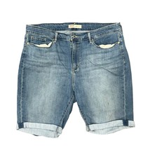 Levi&#39;s Size 34 18 Shorts Classic Fit Bermuda High Rise Jean Cuffed Denim Stretch - £14.45 GBP