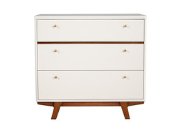 36" Brown and White Solid Wood Three Drawer Chest - €724,19 EUR