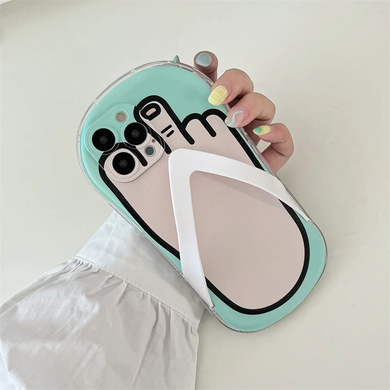 Korea Funny Cute   Flip Flop Phone Case For  13 Pro Max 12 11 XR XS X Slippers P - £30.64 GBP