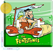 Flintstones Caveman Foot Car Fred Barney Rubble Double Light Switch Wall Plates - £10.89 GBP