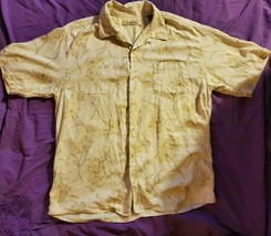 TOMMY BAHAMA SHORT SLEEVE LARGE BUTTON DOWN FRONT POCKET SHIRT YELLOW 10... - £50.65 GBP