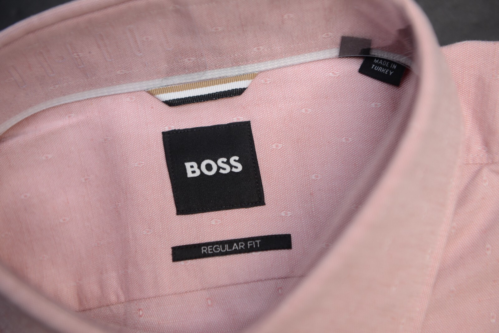 HUGO BOSS Herren C-Joe Regular Fit Offen Rosa Baumwolle Kleid Hemd 41 16 Item image 3