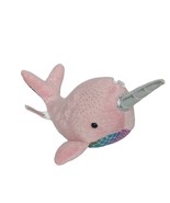 Aurora Pink Narwhal Ocean Sea Sparkly Plush Stuffed Animal 2016 9.5&quot; - $20.79