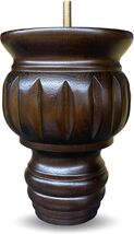 6&quot; Turned Round Buns Walnut Tapered Furniture Wood Legs - Set of 4 - $62.68 CAD