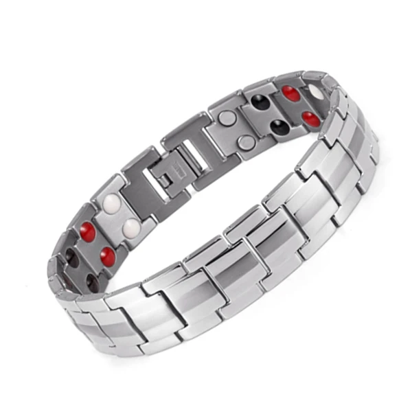 Fashion Jewelry Healing FIR Magnetic Titanium Bio Energy Bracelet For Men Blood  - £32.91 GBP