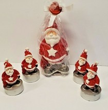 Santa Holiday Christmas Candles Holiday Santa &amp; 4-Santa Tea Light Candles - $230.88 MXN
