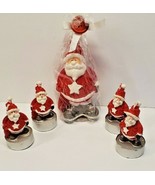 Santa Holiday Christmas Candles Holiday Santa &amp; 4-Santa Tea Light Candles - $12.30